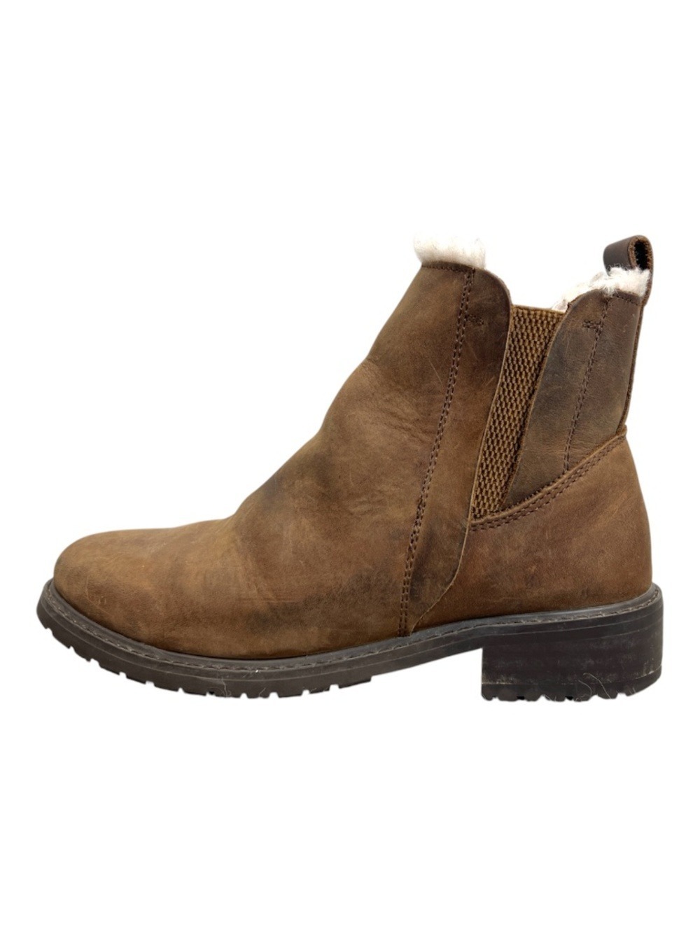 EMU Australia Pioneer brown leather shearling lined waterproof Chelsea boots 9